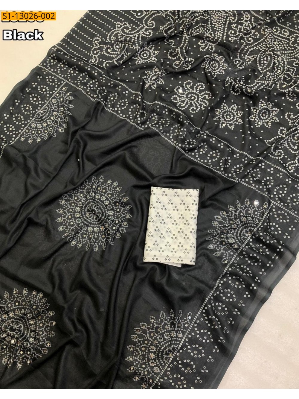 Soft Crape Silk Bandani Print Saree