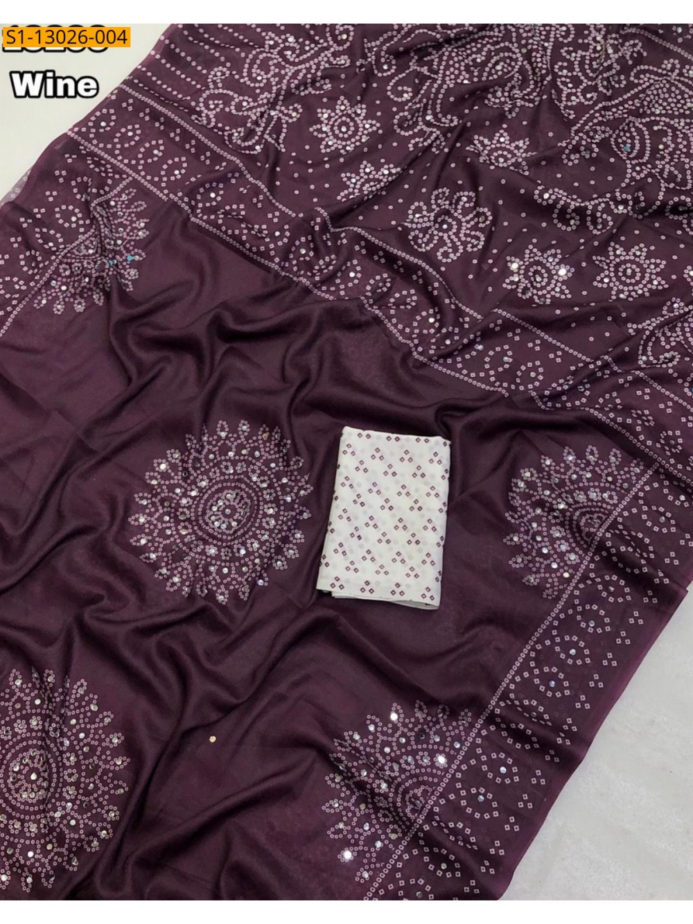 Soft Crape Silk Bandani Print Saree