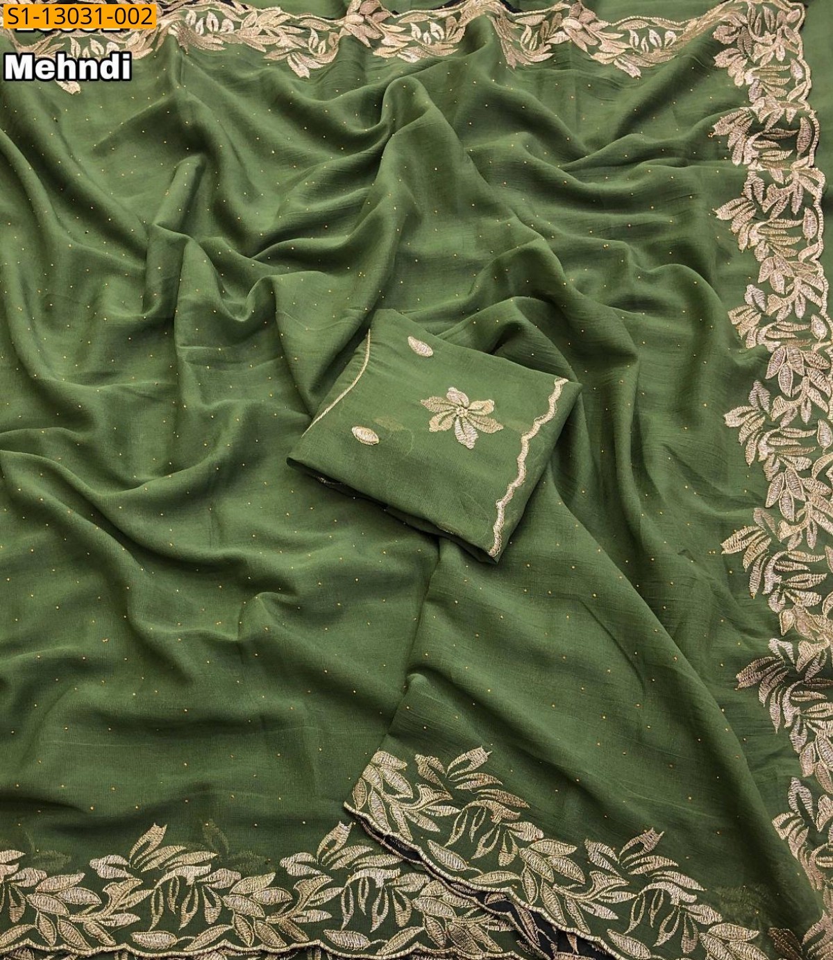 Mehndi Fancy Georgette Saree