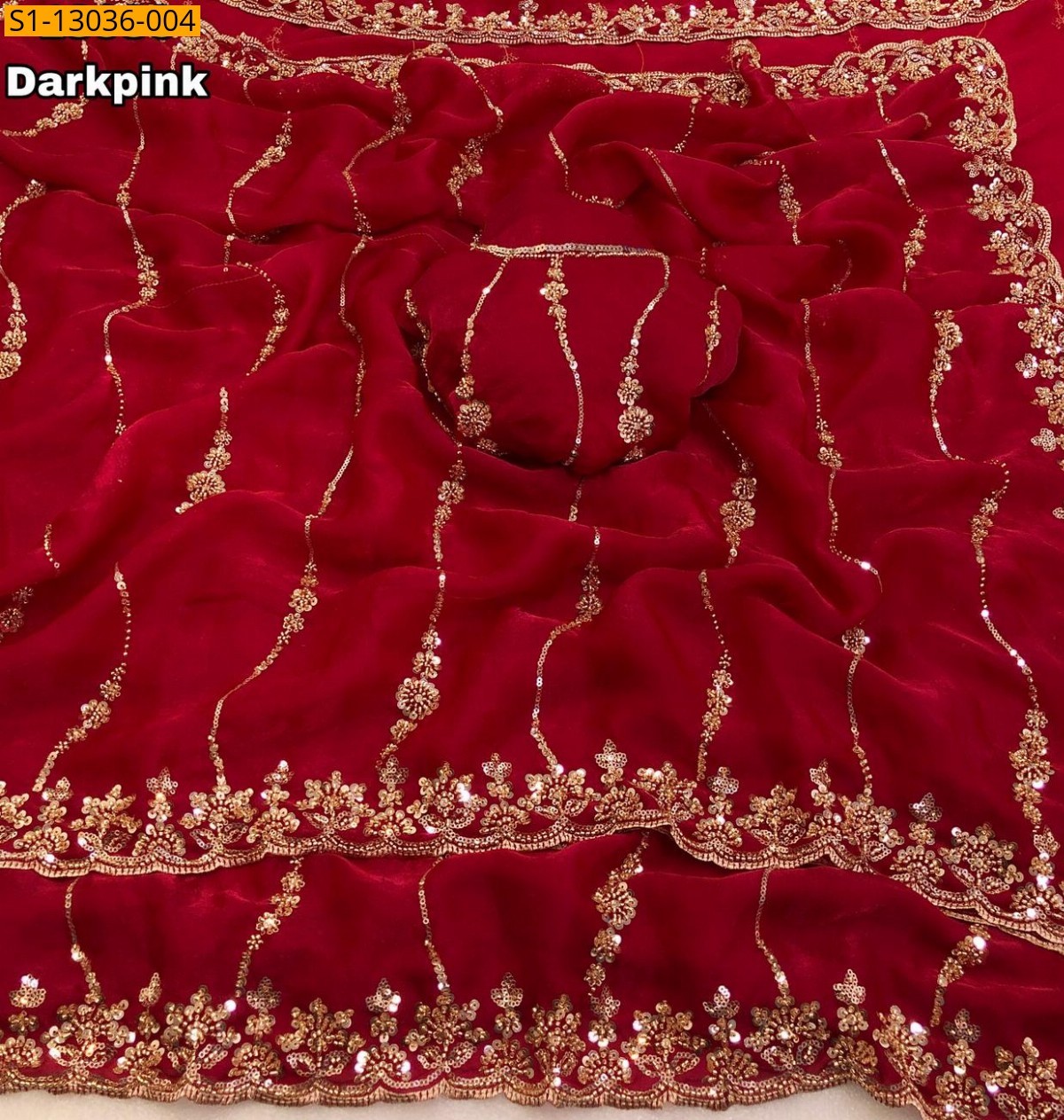 Dark pink Space silk Sarees