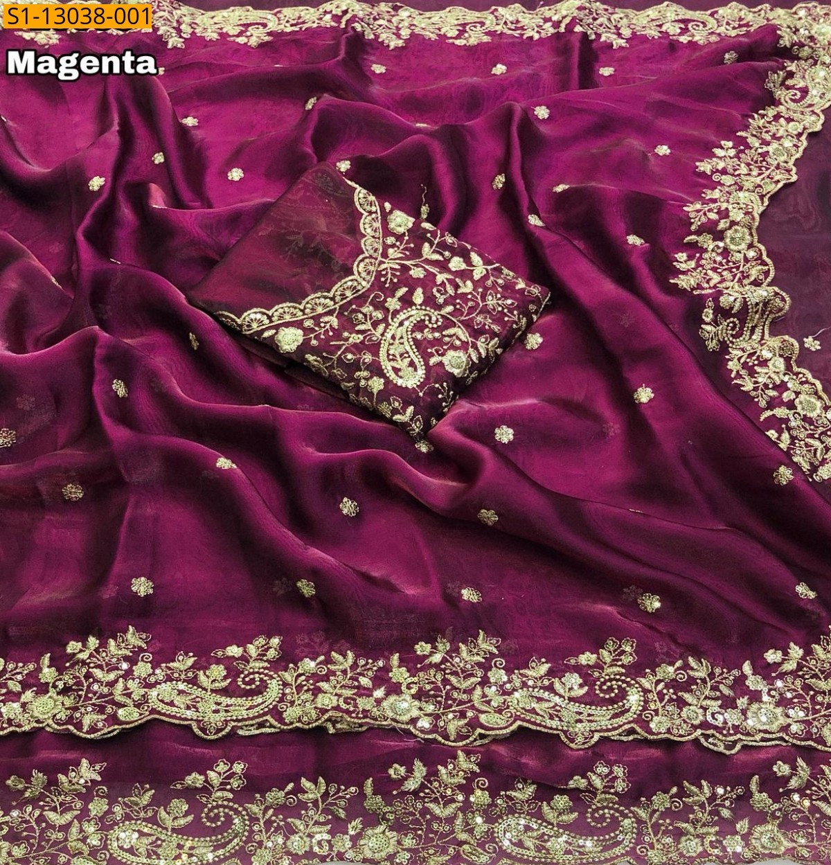 Magenta Space Silk Sarees