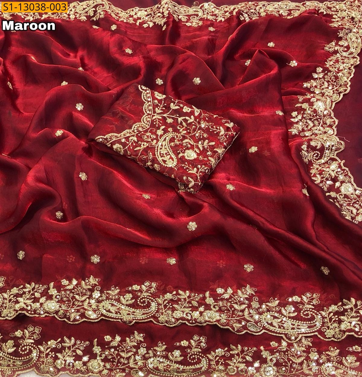 Maroon Space Silk Sarees