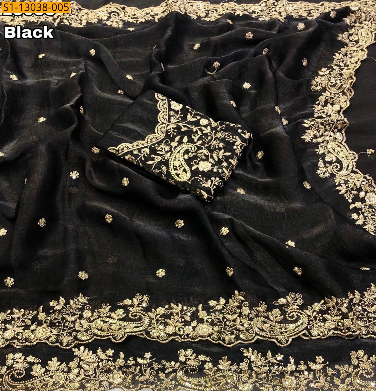 Black Space Silk Sarees