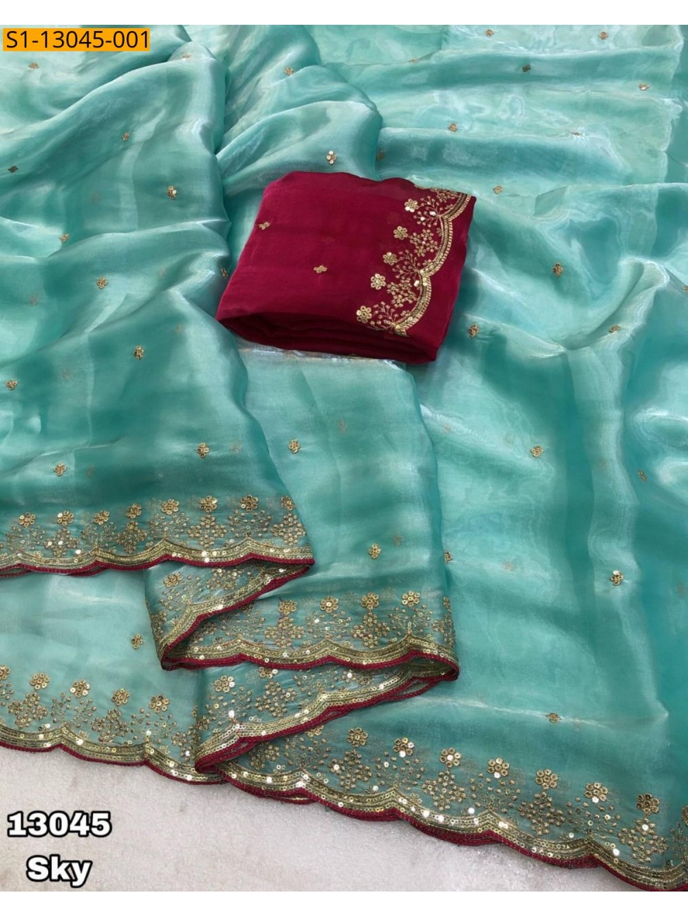 Soft & silky shimmer satin sarees