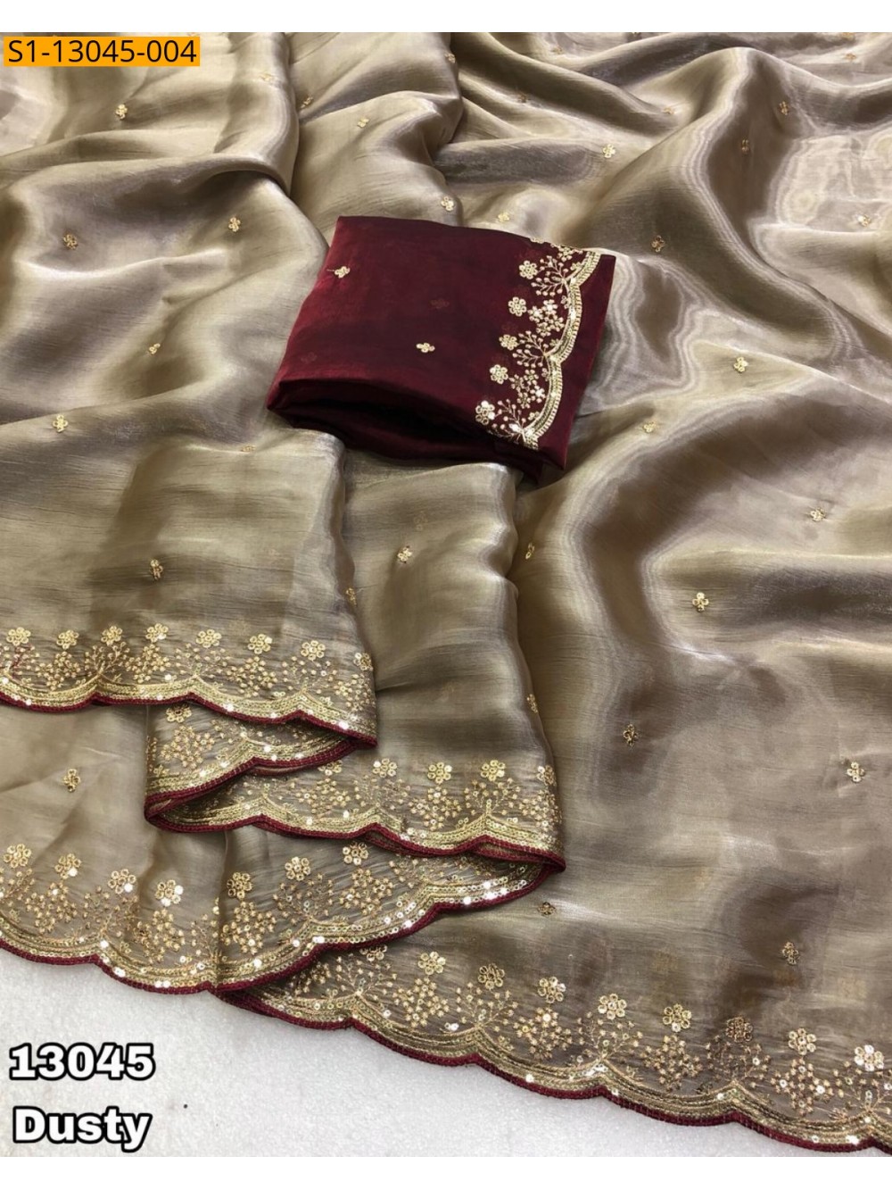 Soft & silky shimmer satin sarees