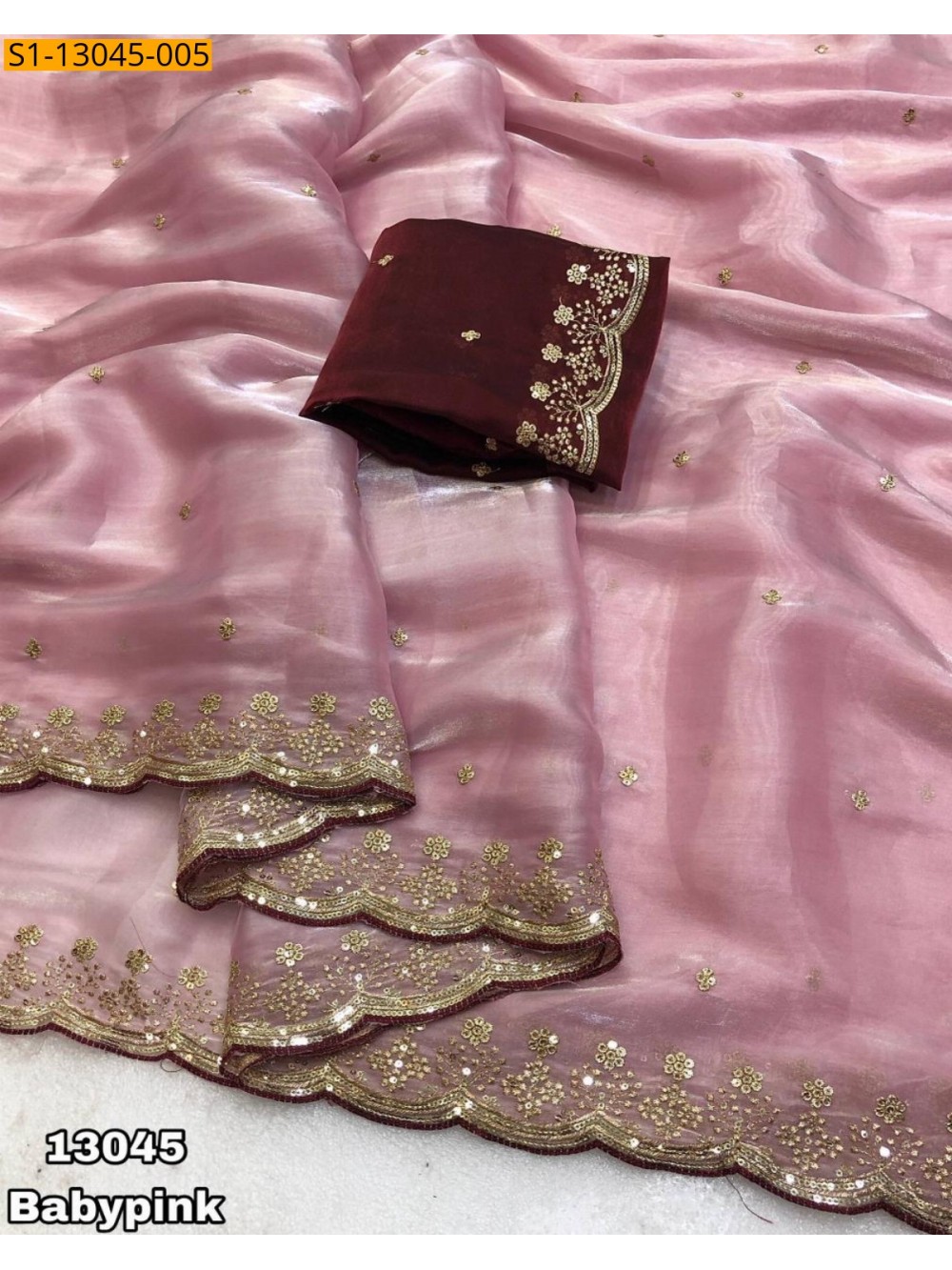 Soft & silky shimmer satin sarees