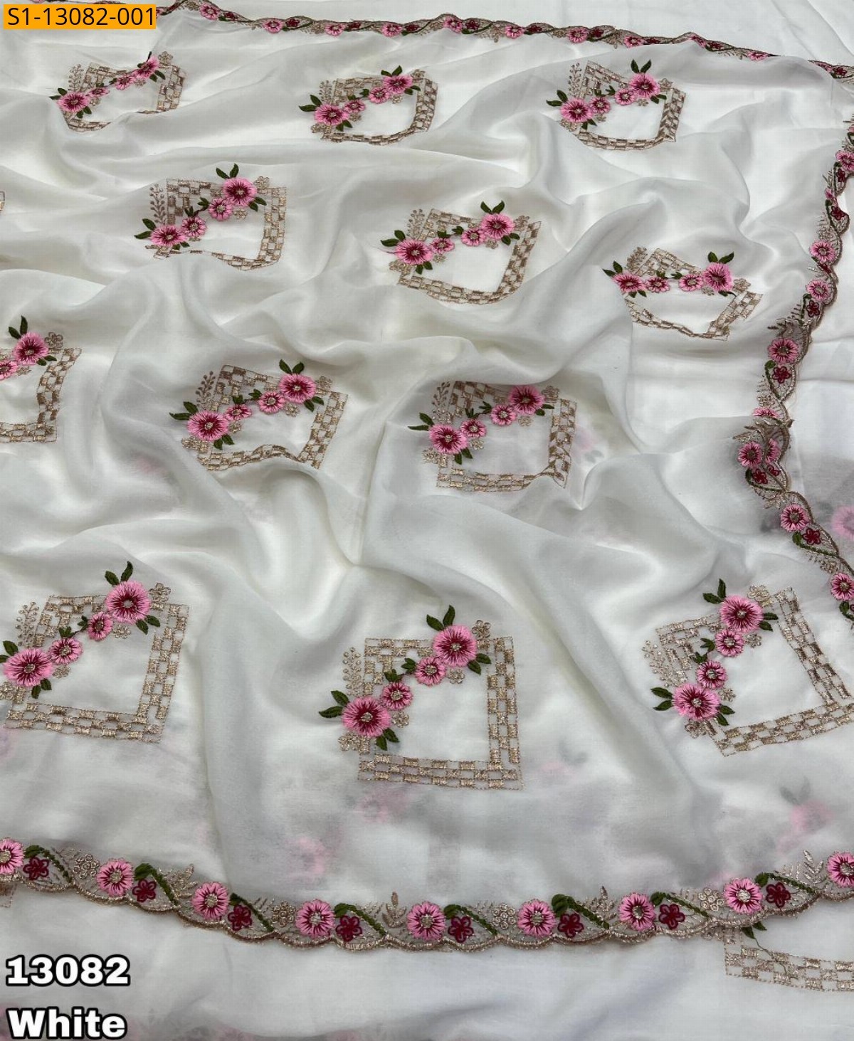 White Star georgette Saree