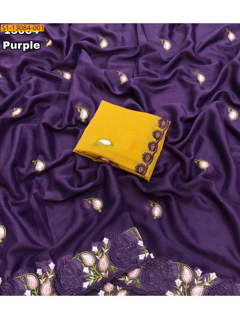 Star georgette embroidery saree