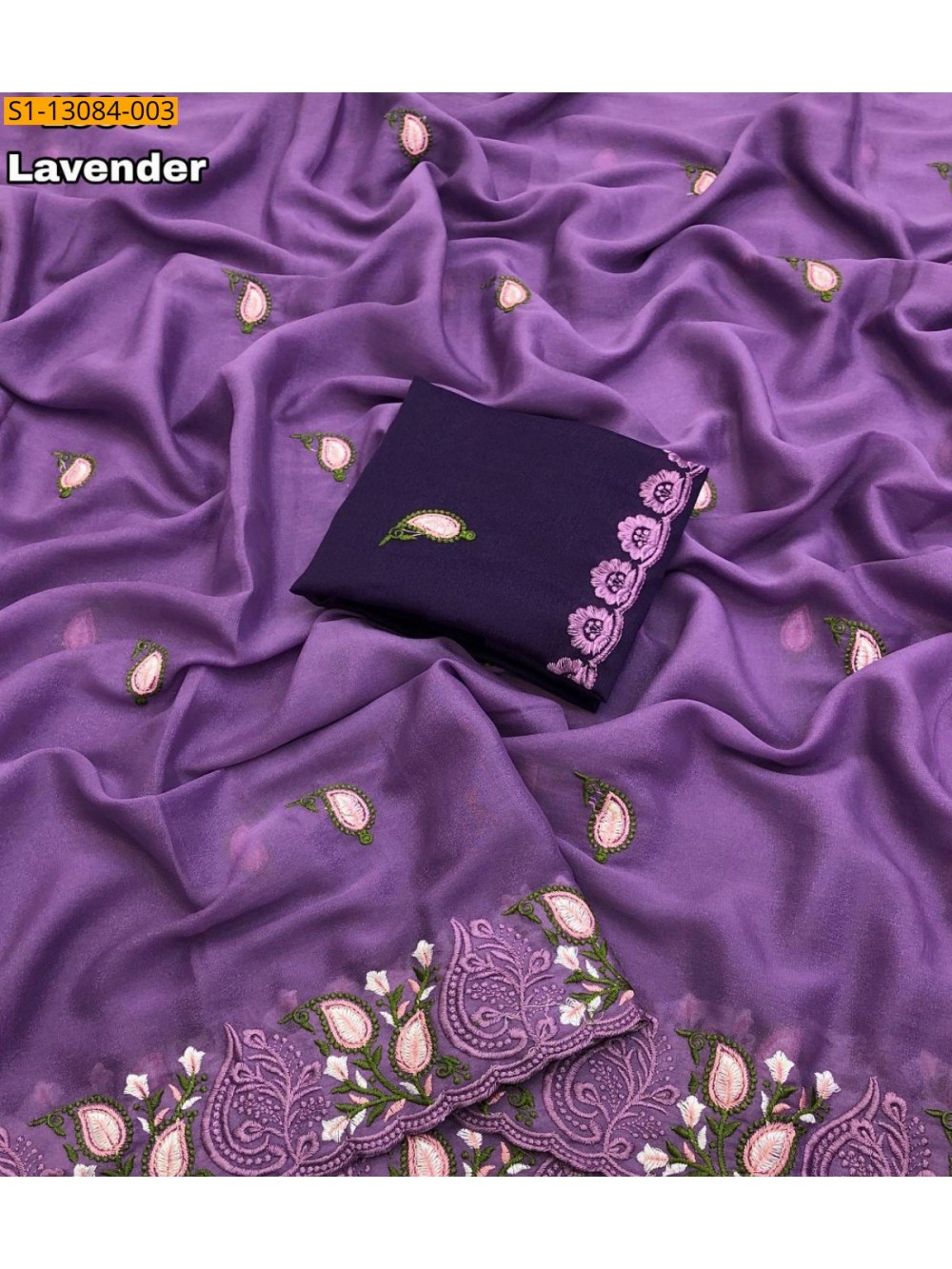 Star georgette embroidery saree