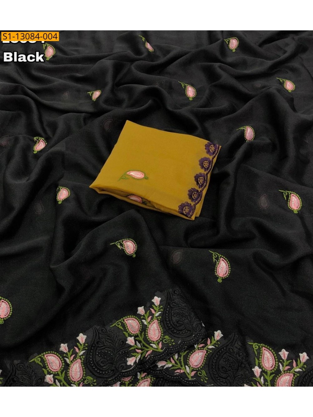 Star georgette embroidery saree