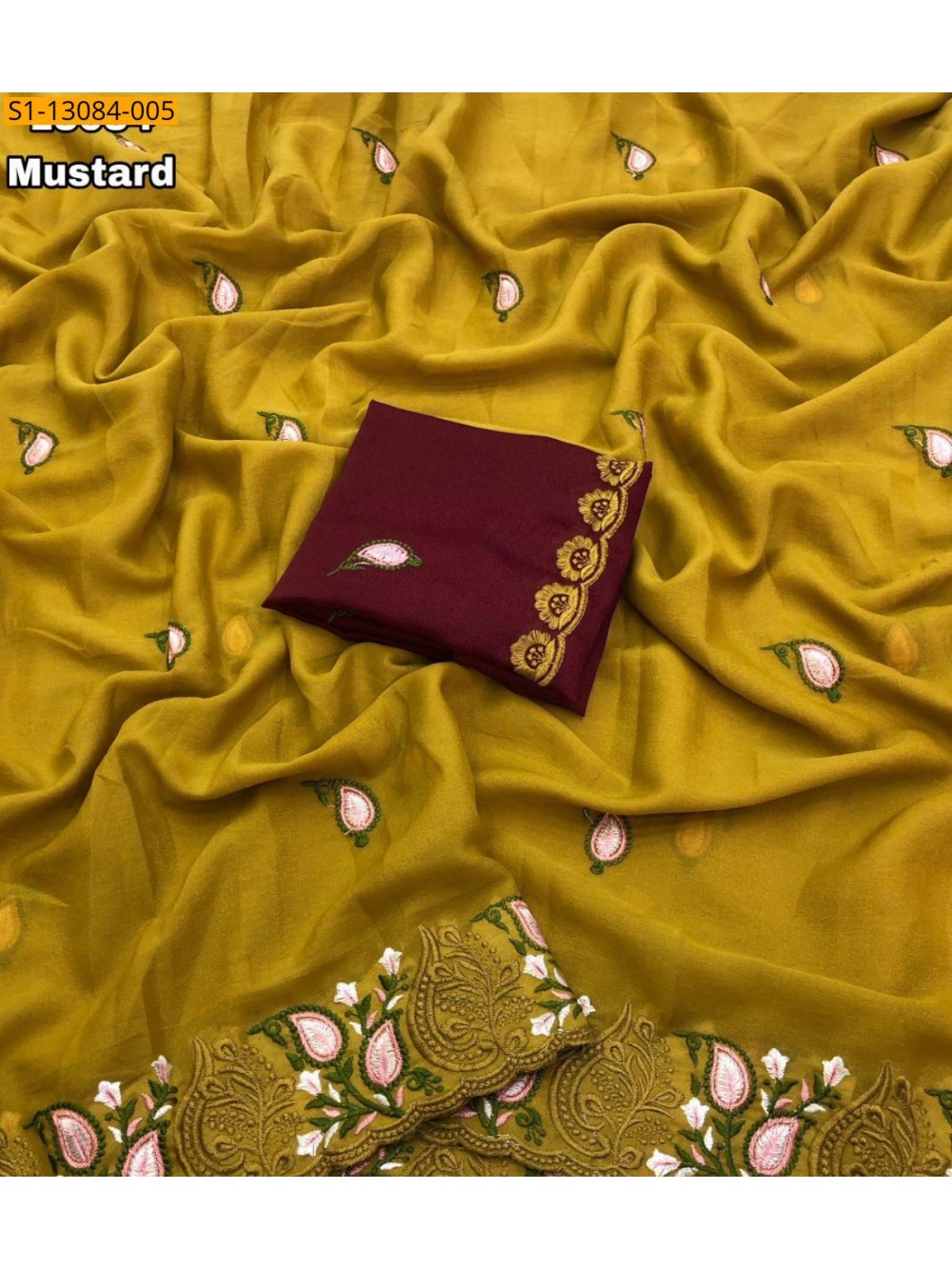 Star georgette embroidery saree