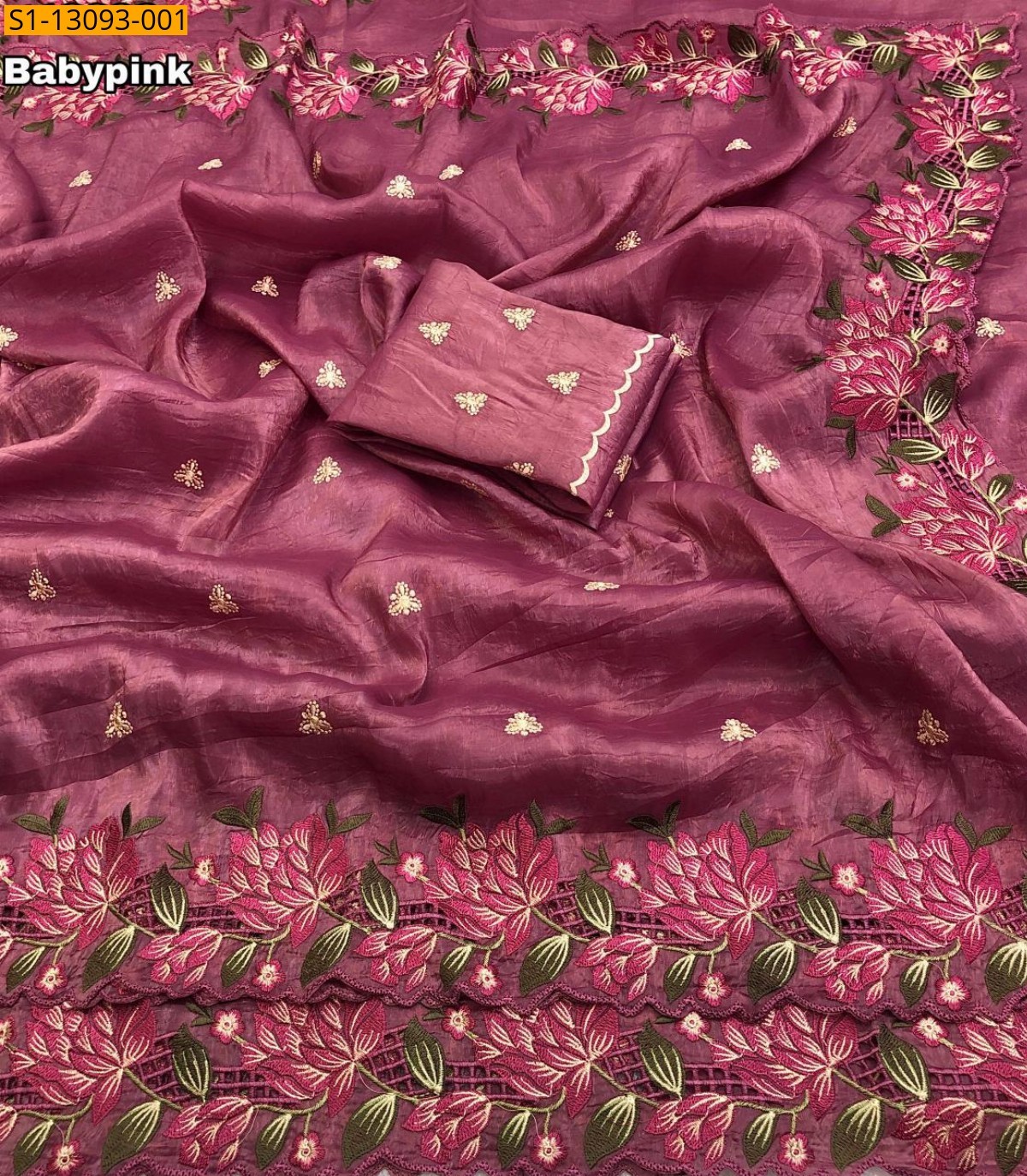 Baby Pink Fancy Crush Sarees