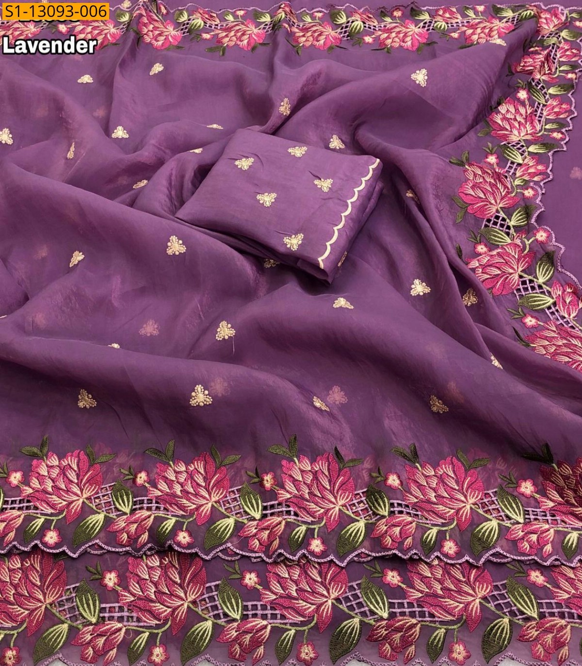 Lavendar Fancy Crush Sarees