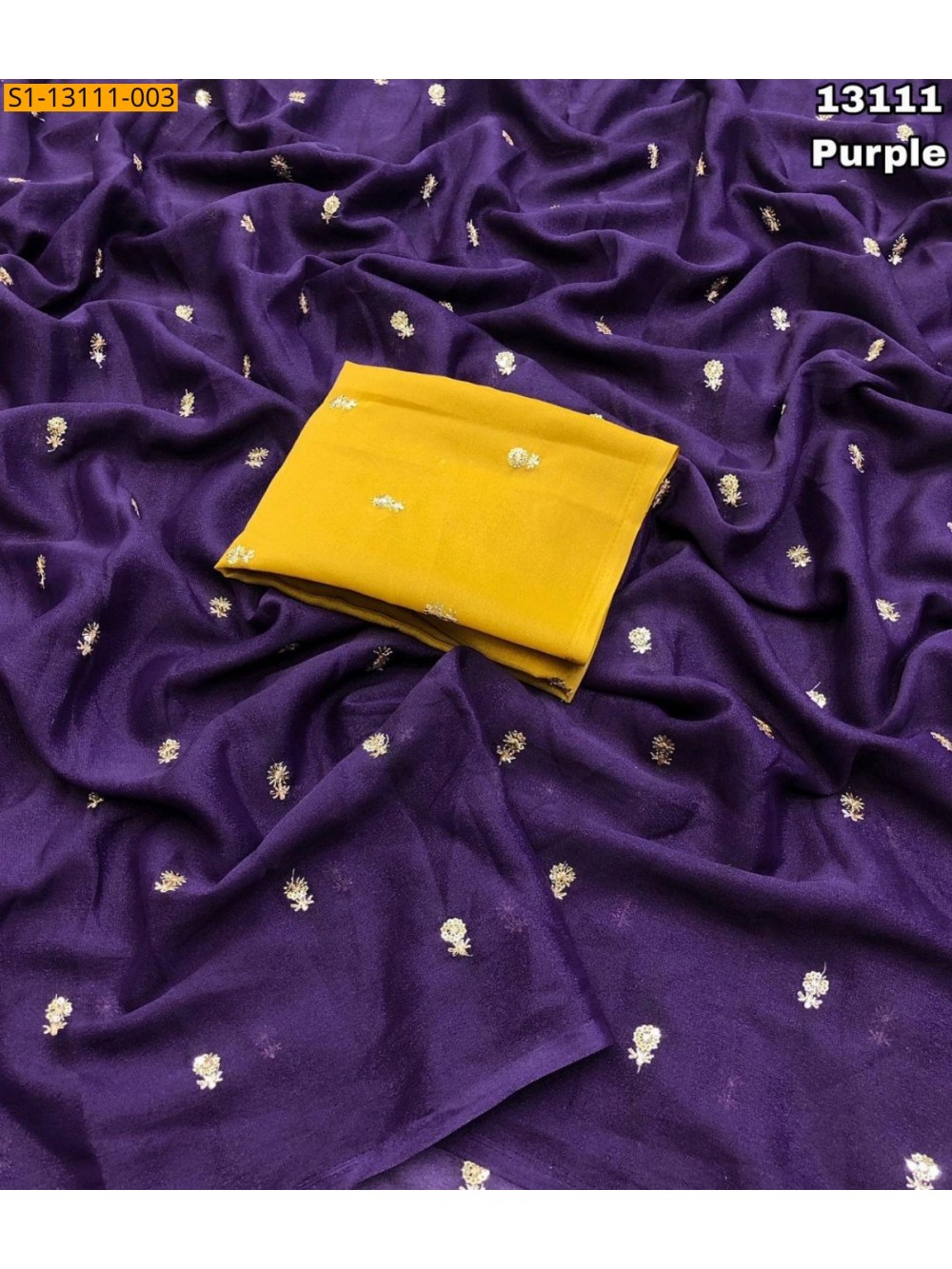 Star georgette sequence work saree