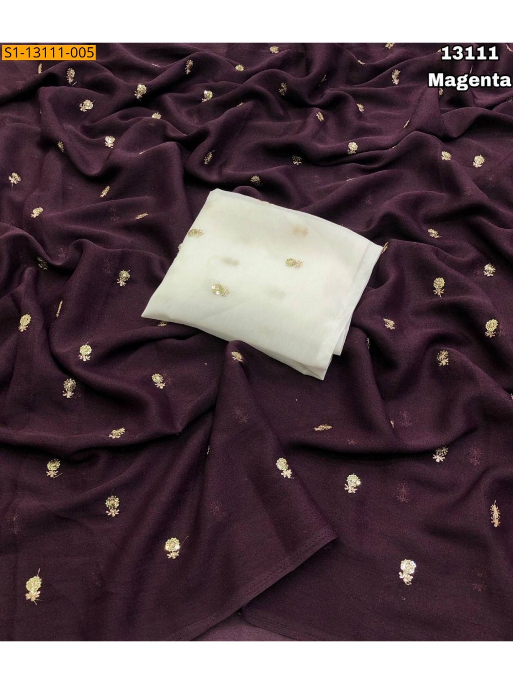 Star georgette sequence work saree