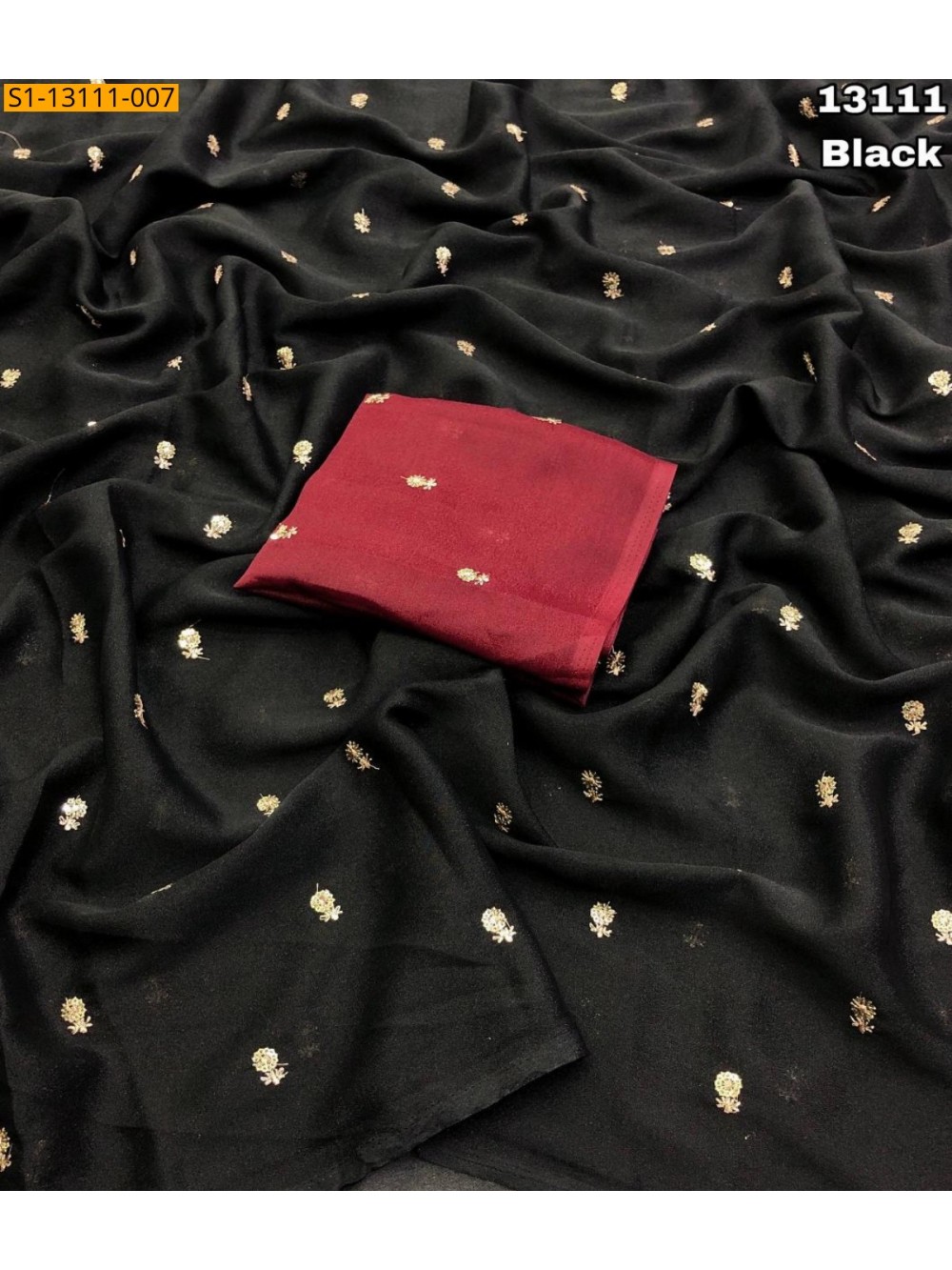 Star georgette sequence work saree