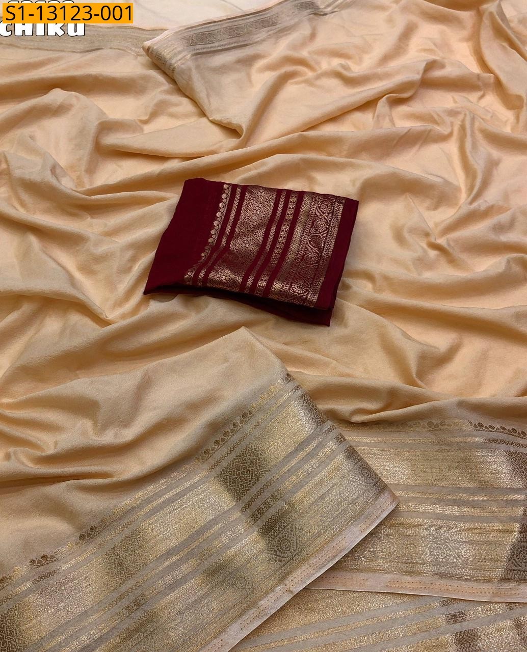 Chiku Viscose georgette Saree