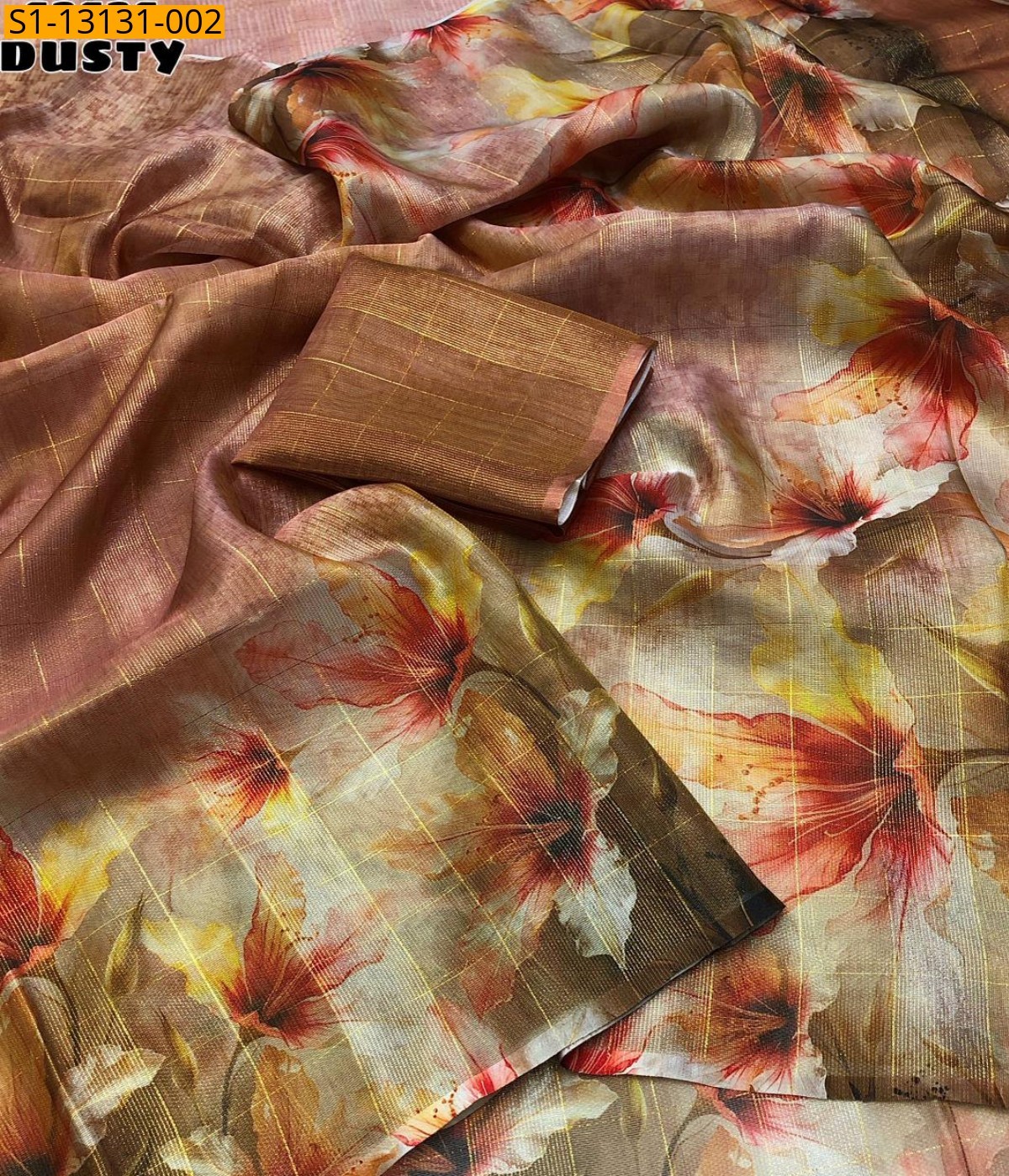 Soft tissue checks weaving sarees