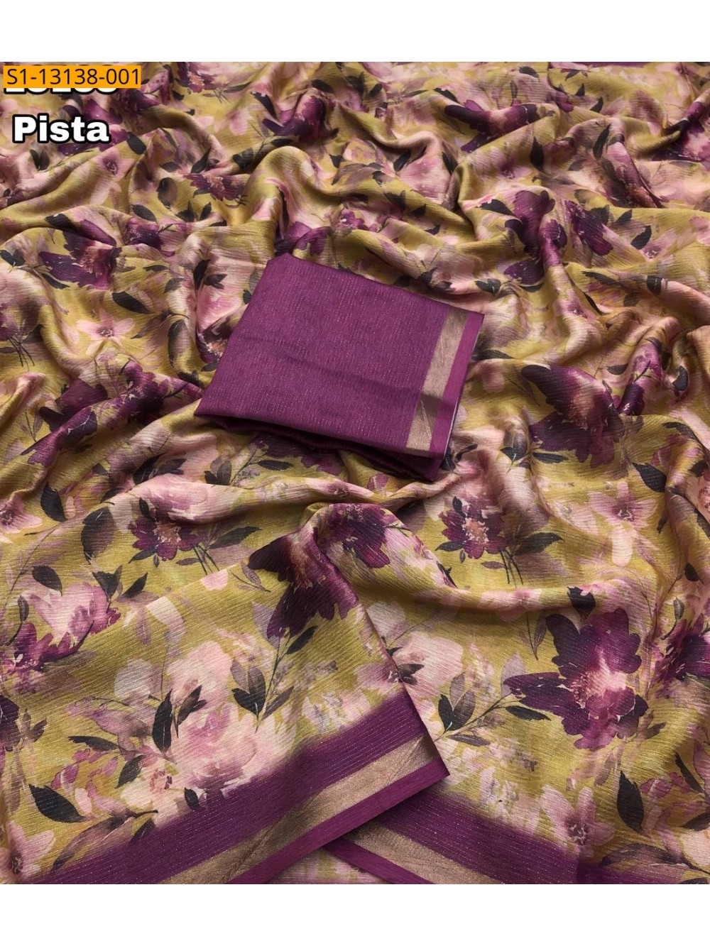 Fancy Shimmer Floral Digital Printed Saree