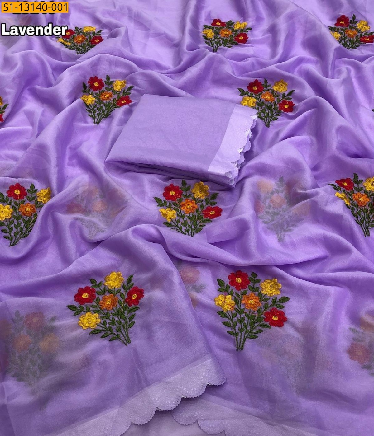 Star georgette embroidery Saree