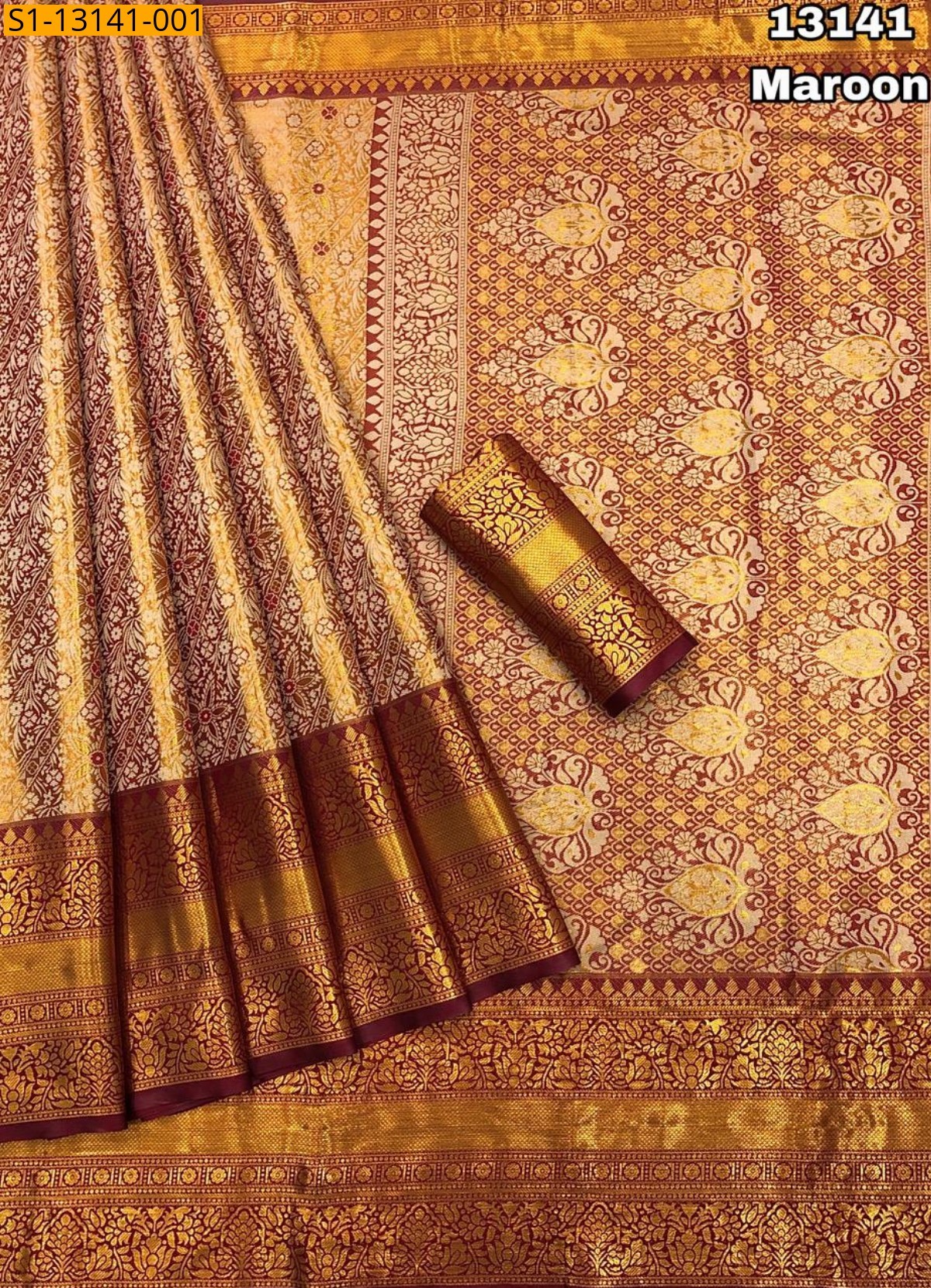 Maroon Fancy Kanjivaram Silk Saree