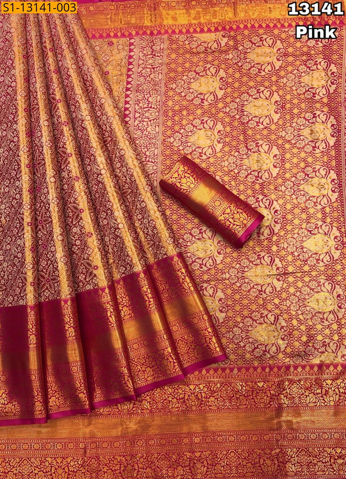 Pink Fancy Kanjivaram Silk Saree