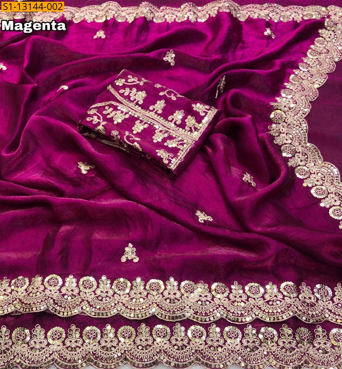 Magenta Soft space silk Saree