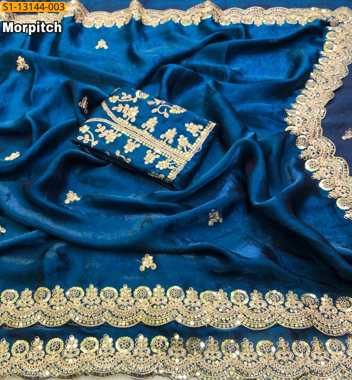 Morpitch Soft space silk Saree