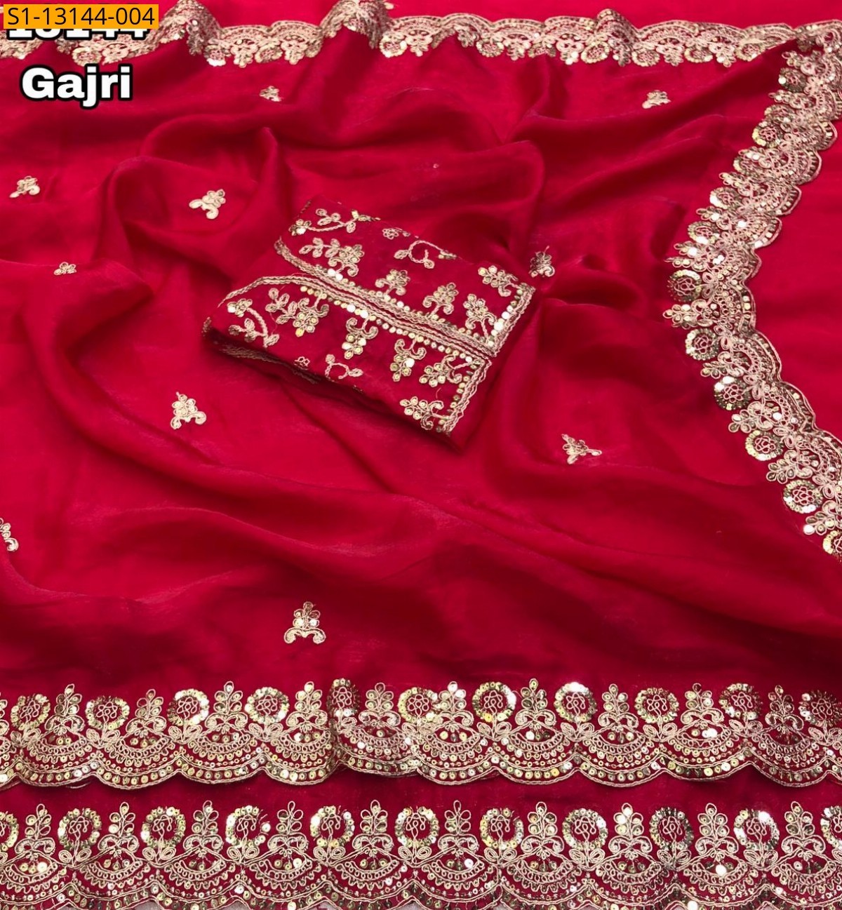 Gajri Soft space silk Saree