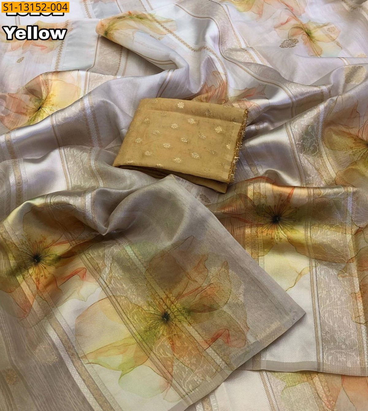 Tissue Silk Designer Saree - Yellow