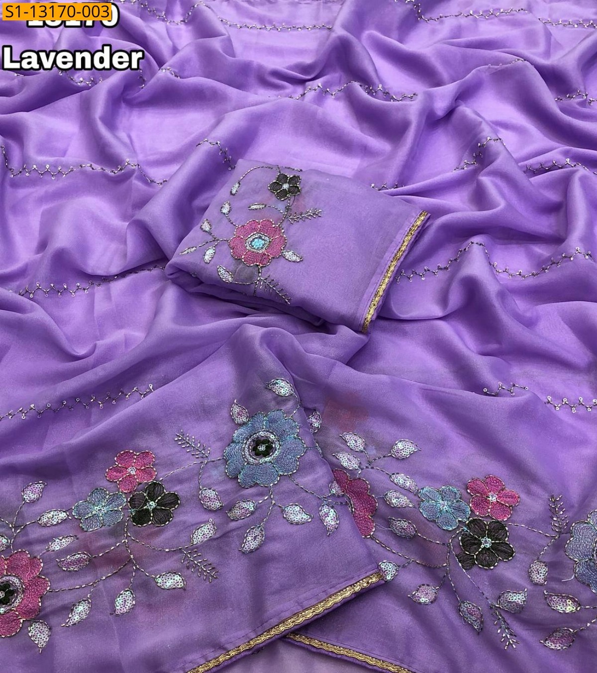 Star Georgette Embroidery Sarees