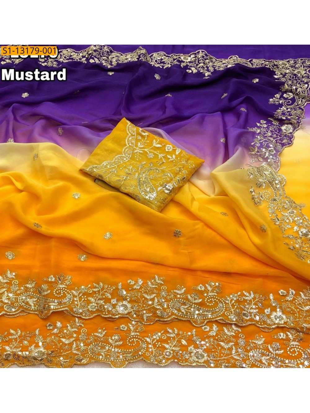 Star Georgette Shaded Saree