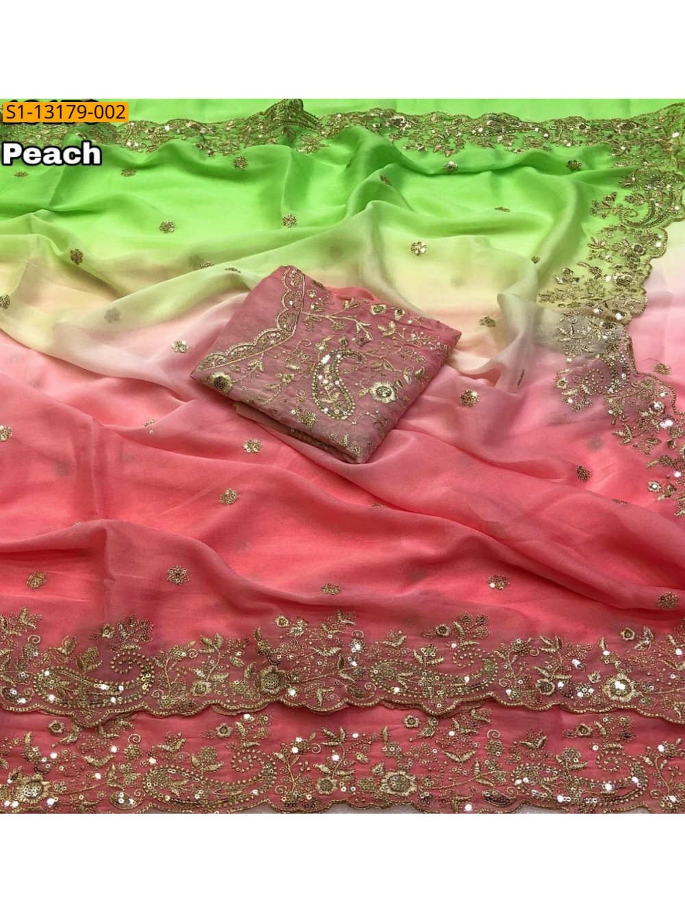 Star Georgette Shaded Saree