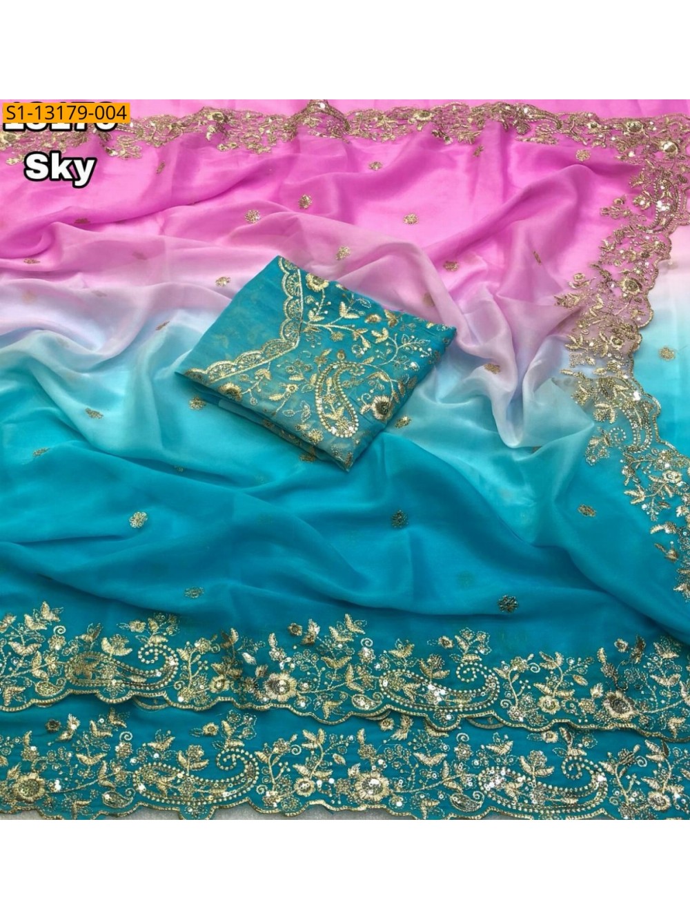 Star Georgette Shaded Saree
