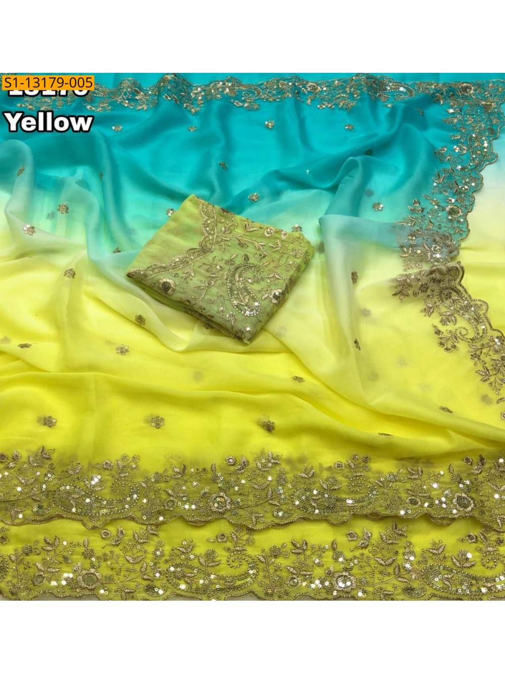 Star Georgette Shaded Saree