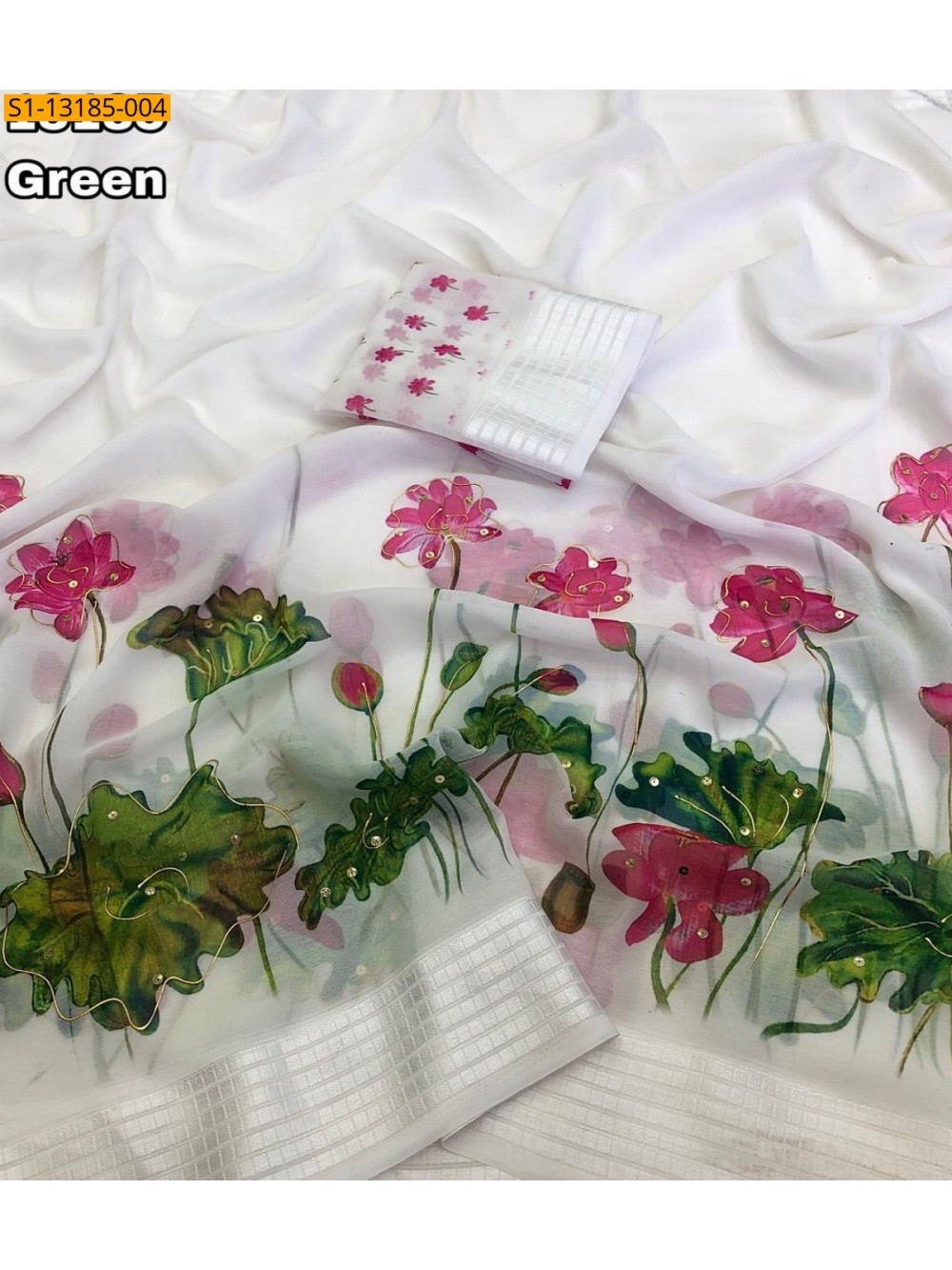 Fancy Chiffon floral printed Saree