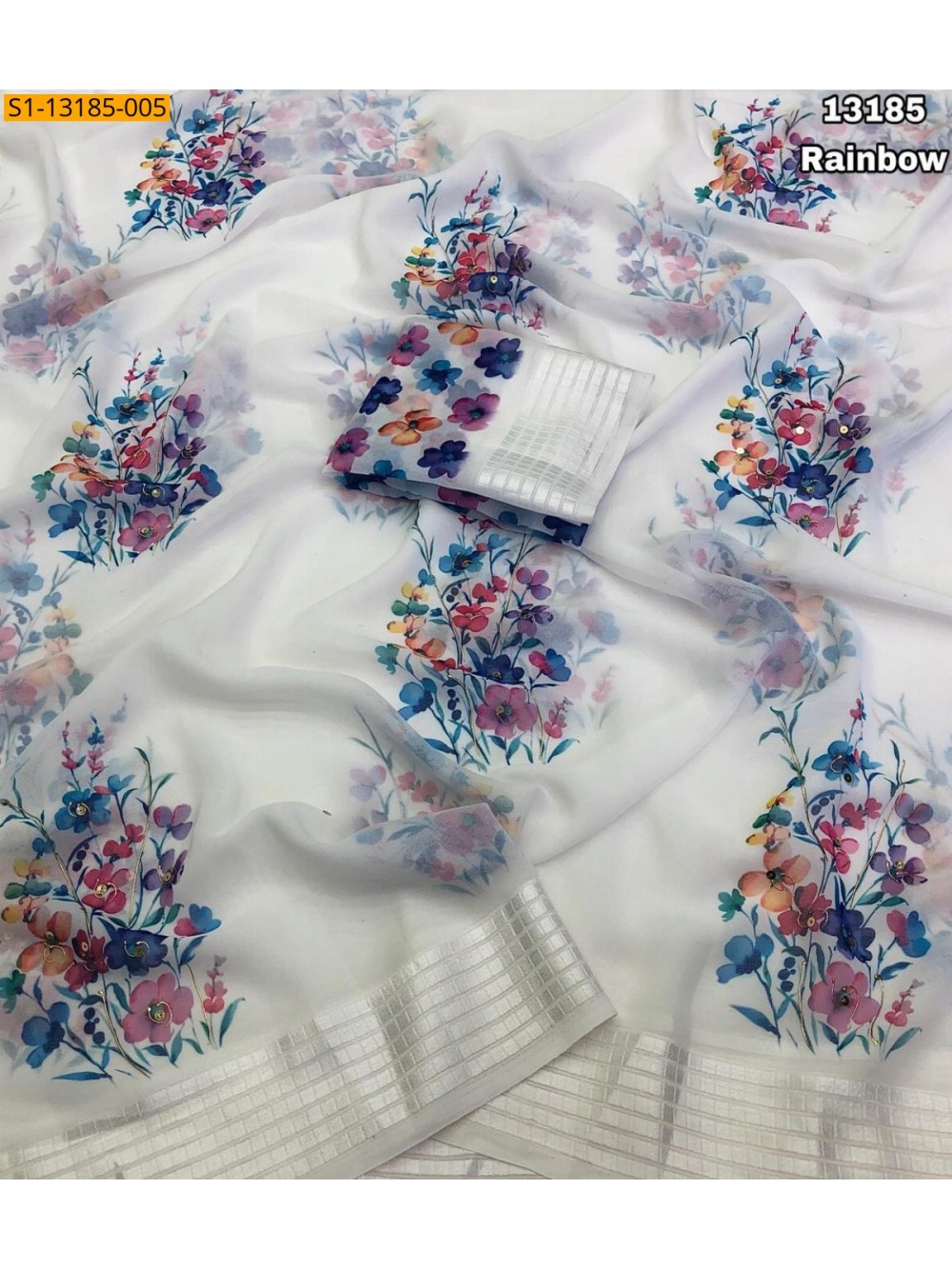 Fancy Chiffon floral printed Saree