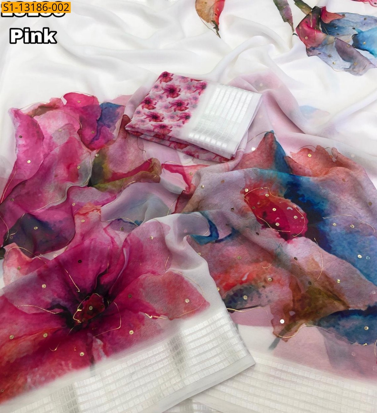 Pink Soft Weightless Chiffon Saree