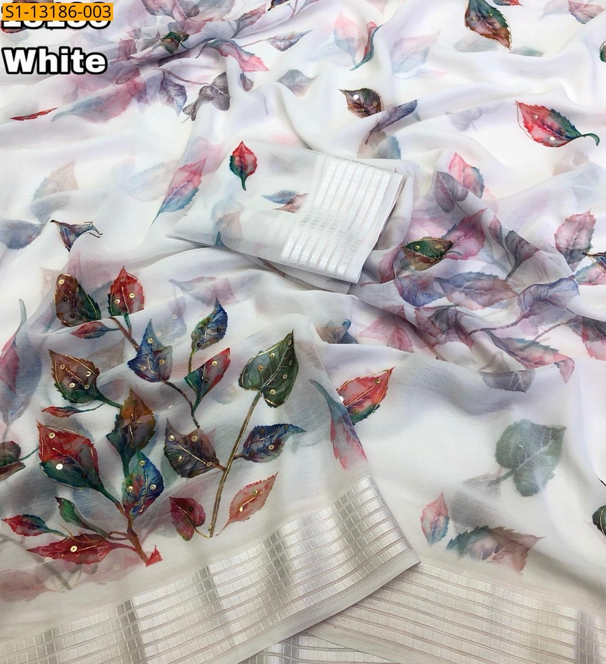 White Soft Weightless Chiffon Saree