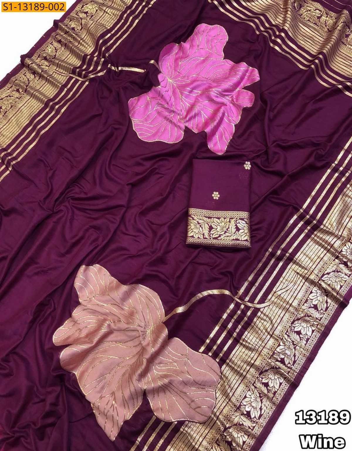 Soft Viscos Hand Dyed Saree - Wine