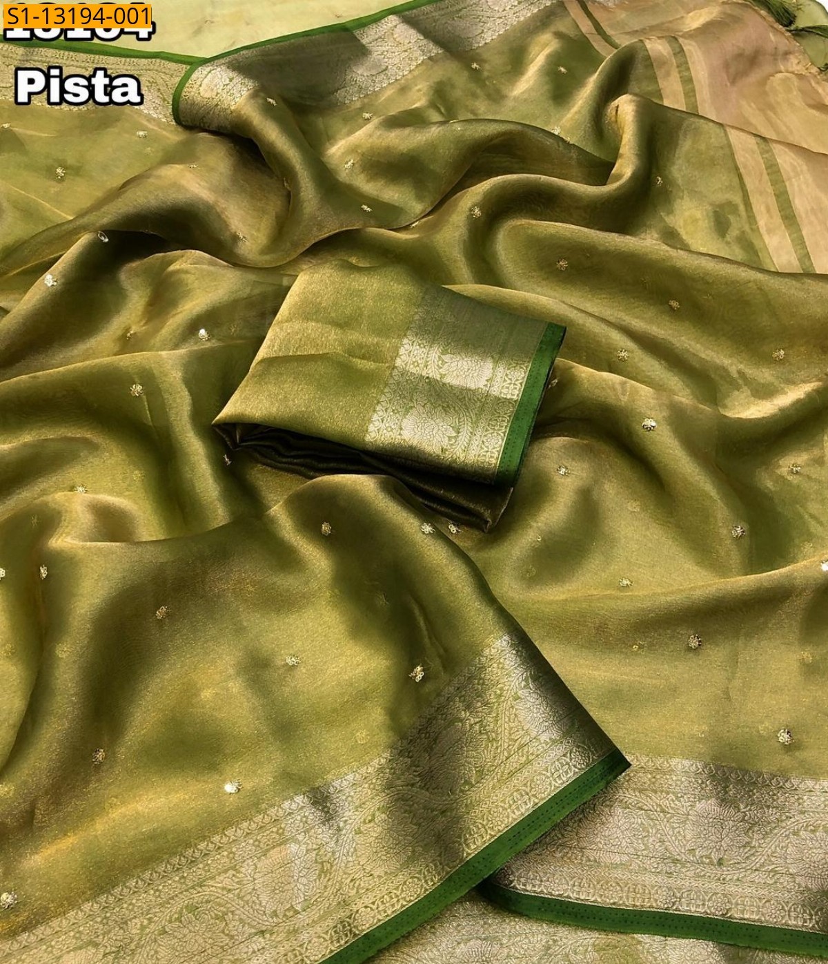 Pista Green Soft and Smooth Fendy Satin Saree
