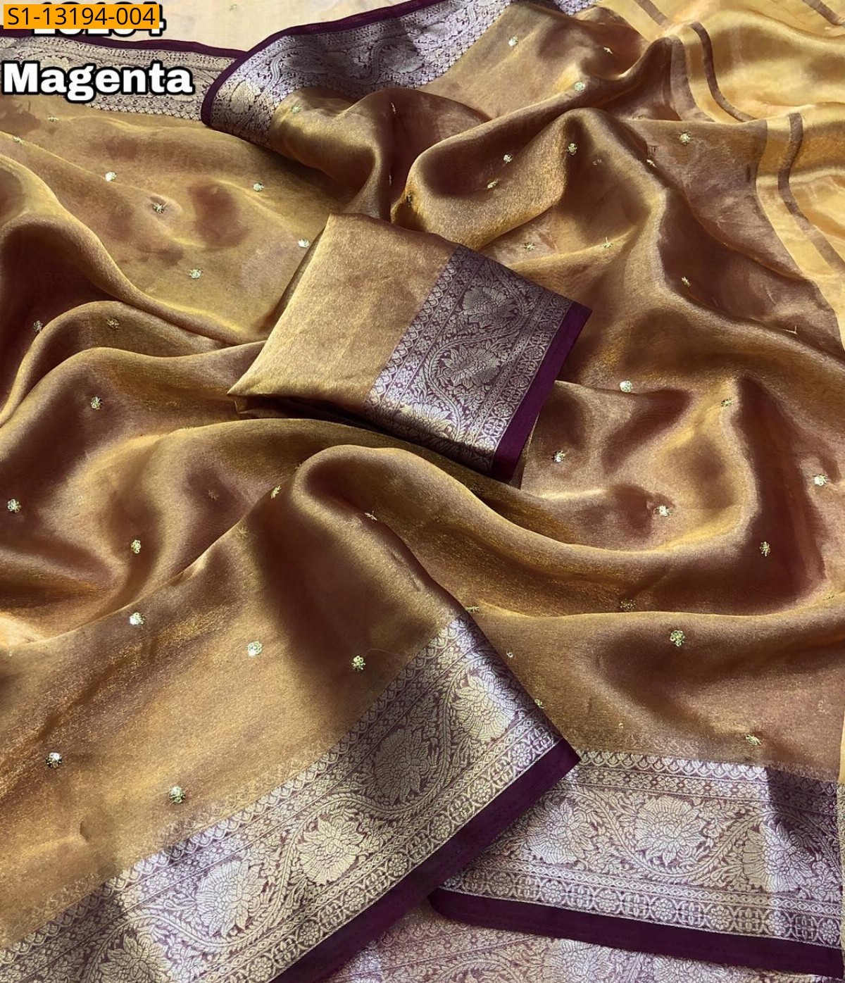 Megenta Soft and Smooth Fendy Satin Saree
