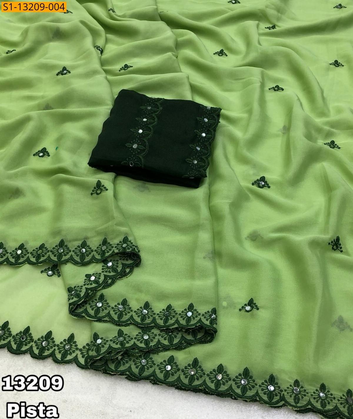 Fancy Georgette Embroidery Saree