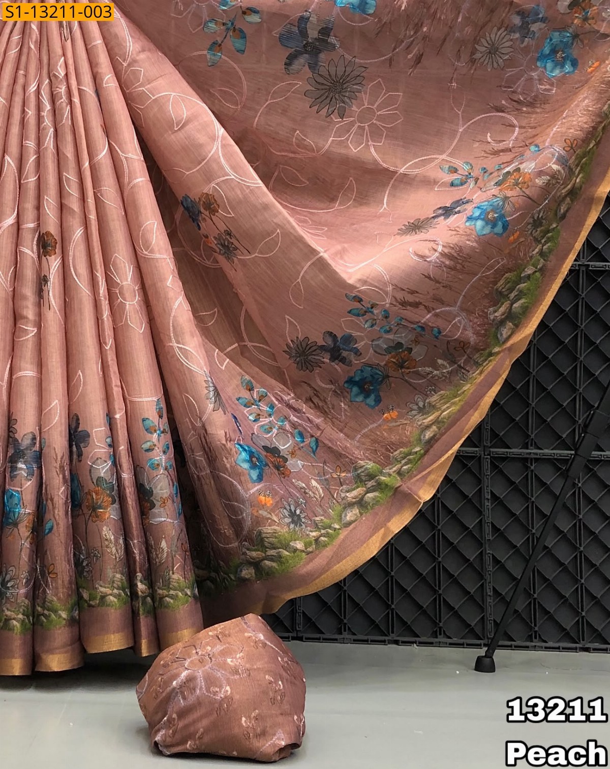 Peach Fancy Erode Silk Sarees
