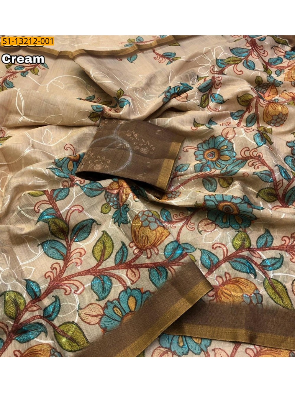 Fancy Erode Silk Floral Digital Print Saree