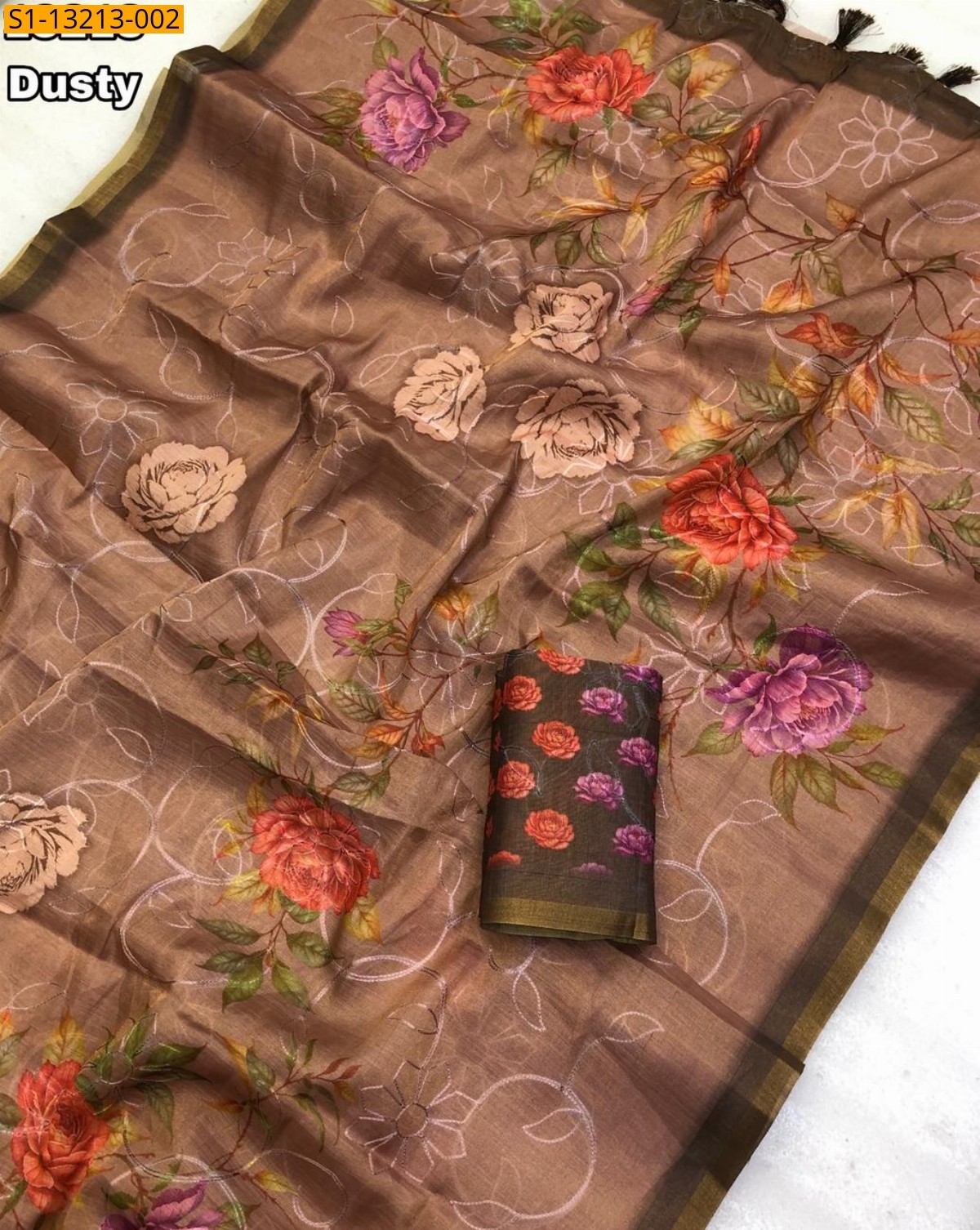 Dusty Fancy Erode Silk Printed Sarees