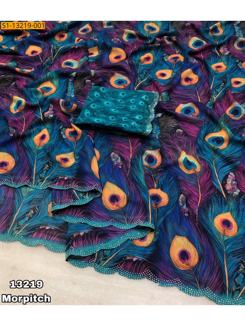 Morpitch Fancy Chiffon Saree Morpitch Fancy Chiffon Saree