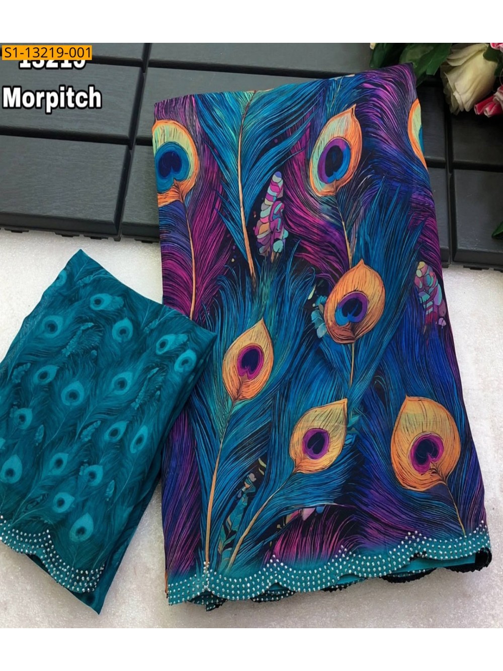Morpitch Fancy Chiffon Saree Morpitch Fancy Chiffon Saree