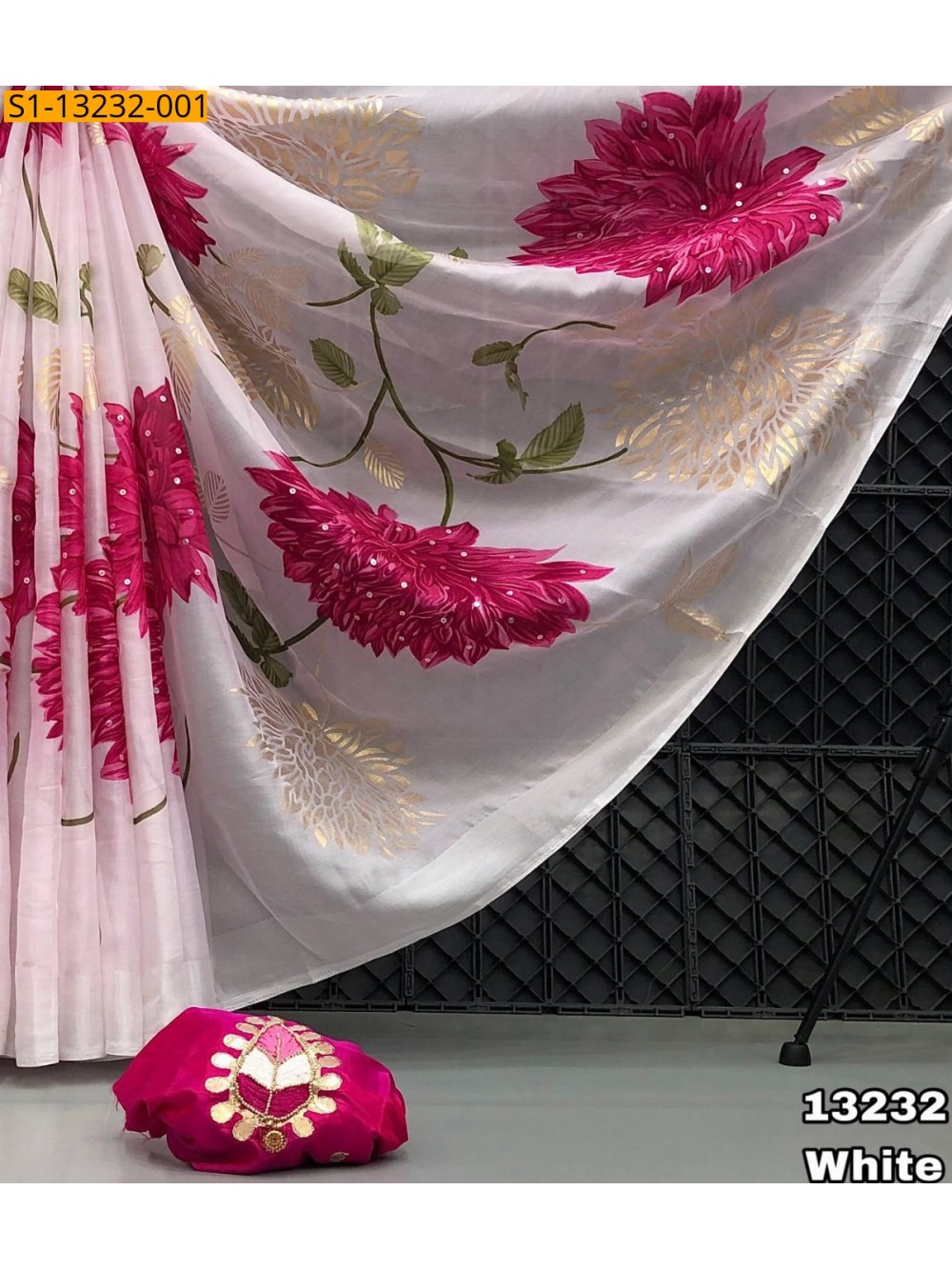 White Fancy Kora Organza Saree White Fancy Kora Organza Saree