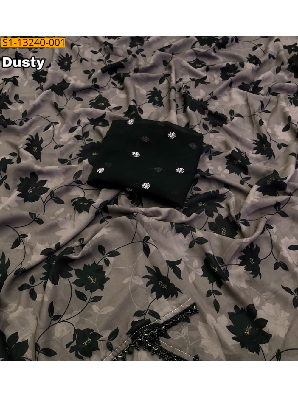 Dusty Fancy Chiffon Saree Dusty Fancy Chiffon Saree